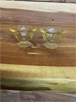 VINTAGE DEPRESSION GLASS PEDESTAL MINI GOBLETS