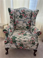 Floral wingback chair