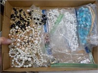 Box of vintage necklaces