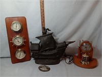 Cast Iron Ship, Barometer, Clock/Nightlight