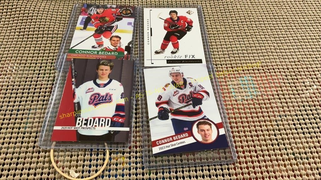 4 Connor Bedard Rookie Hockey Cards