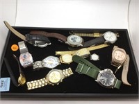 TRAY OF WATCHES - GENEVA, HELBROS, KENNETH COLE &