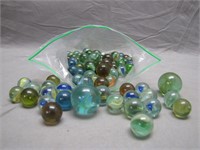Lot Of Colored Glass Marbles
