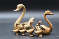 FAMILY OF GEESE FIGURINES