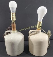 (2) Crock Pottery Lamps