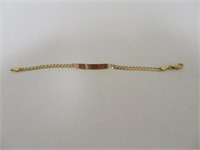 10k Gold Baby Bracelet Name Plate 2.64 grams