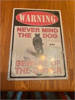 Metal sign, warning