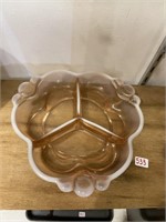 pink depression glass moonstone divided tray