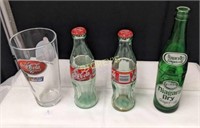 2 Coke Bottles & Canada Dry Glass Bottles