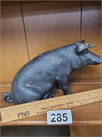 Vintage Cast Iron Pig Coin Bank