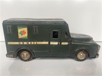 Vintage Metal Red Cross US Mail Toy Truck