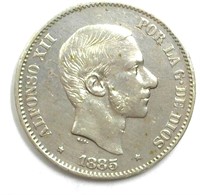 1885 50 Centimos AU - UNC Philippines
