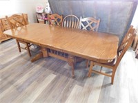 Wood Dining Table & 5 Chairs