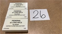 3 Boxes of Federal black pack 22 long rifle
 36