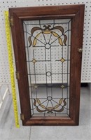 Decorative door with frosted glass and applied