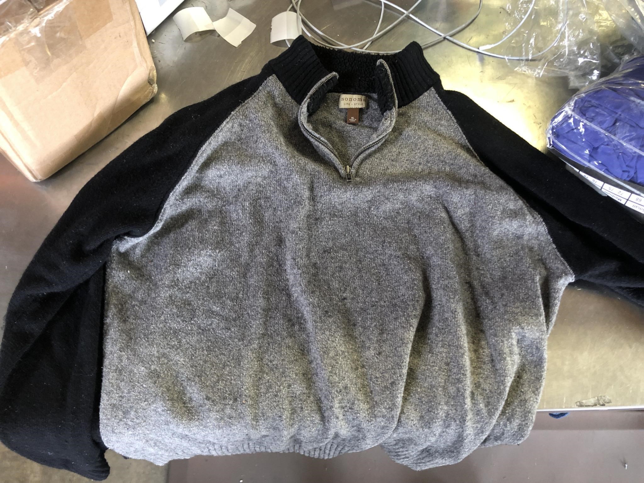 Sonoma Life + Style Sweater (Black and Grey) (XL)