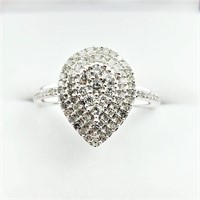 Sterling Silver Diamond Ring-New