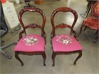 Nice Pair of Victorian Needlepoint Chairs