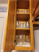 Cabinet lot of glasses and more