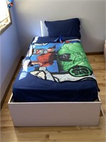 Twin size bed with frame