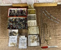 ASSORTED COSTUME BEADS & JEWELRY MAKING