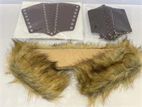 Medieval style gauntlet costume with faux fur