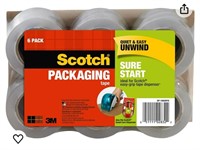 6 Scotch Shipping Packaging Tape, 1.88" x 25 yd