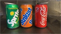 Coca-Cola empty aluminum cans qty 3