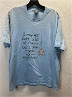Vintage Worm Joke Fishing Shirt