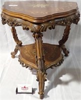 LOUIS XIV STYLE CARVED STENCILED STAND 19"
