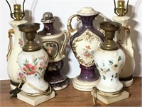 Group of Ceramic Lamp Bases of Various Styles
