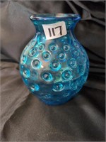 Blue glass vase