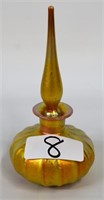 Art glass iridescent perfume bottle