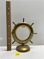 Vtg Brass Nautical Ship Helm Bell Holder