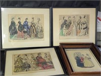 Framed 1800's Godey's Fashion Prints