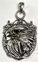 Very Large Solid Sterling Eagle Pendant 21 Grams