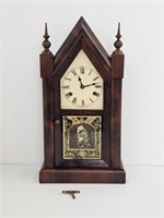NEW HAVEN 30 HOUR SHARP GOTHIC TIME & STRIKE CLOCK