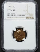 1941 Proof Lincoln Wheat Cent NGC PF64 RD