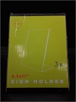 New 3 Pack 8.5x11" Sign Holders
