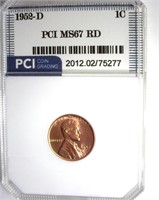1952-D Cent MS67 RD LISTS $285