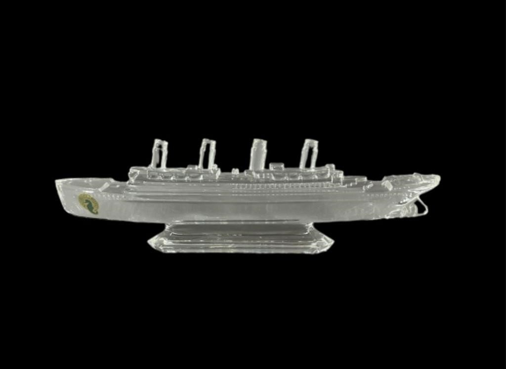 Waterford Crystal Titanic Ocean Liner Paperweight