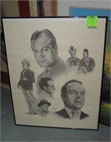 Bob Hope art work artist signed in frame