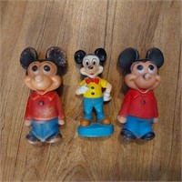 Vtg plastic Mickey Mouse toy figures