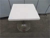(3) OFF-WHITE SINGLE PEDESTAL BASED TABLES