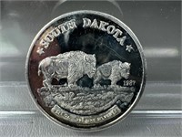 1987 1oz. .999 South Dakota silver round