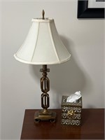 Heavy vintage lamp & tissue box cover