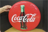 Metal Sign Coca Cola Button 20" across