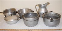 LOT - VINTAGE ALUMINUM COOKWARE, ETC.