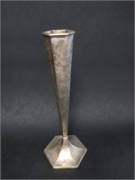 Rare Tall Art Deco Silver Plated Vase w/ Chrest