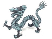 Contemporary Cast Metal Chinese Dragon Figure